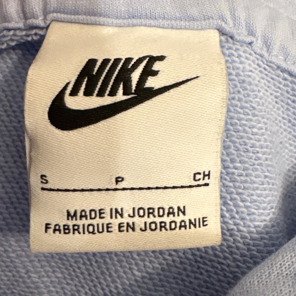 Nike French Terry Pullover Hoodie light blue‎ daisy pattern Size Small - Picture 3 of 7